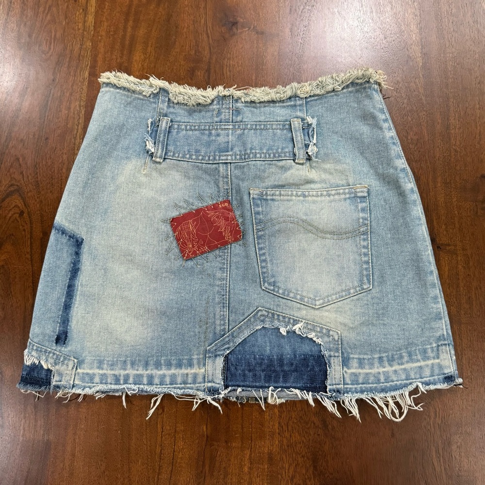 Vintage Style Reworked Grunge Punk Patchwork Chain Skirt Size Large - Picture 2 of 5